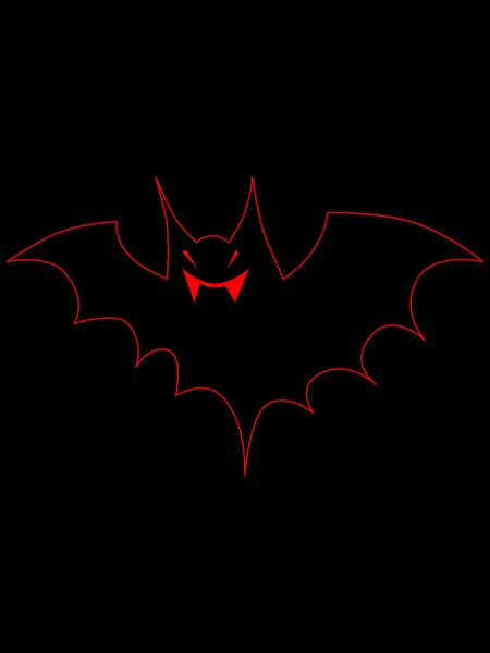 Red Bat Black Background Flying Vampire Vector Image Bat Halloween — Stockový vektor