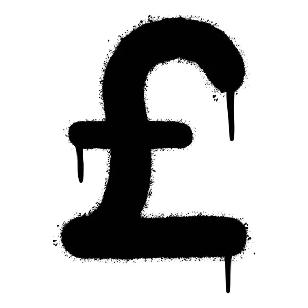 涂鸦磅标志喷涂孤立在白色背景 货币图标 矢量说明 — 图库矢量图片