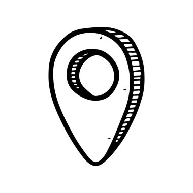 Hand drawn Coordinates Location Point Gps doodle icon isolated on  white background. vector illustration. vector