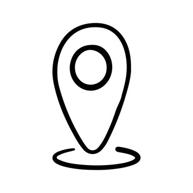 Hand drawn Coordinates Location Point Gps doodle icon isolated on  white background. vector illustration. vector