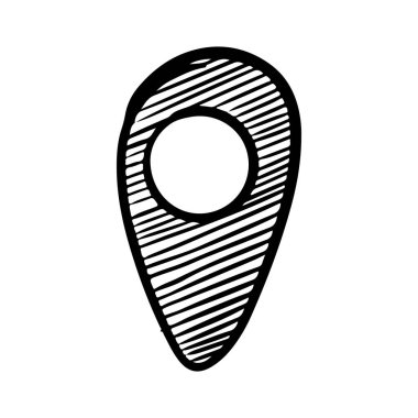 Hand drawn Coordinates Location Point Gps doodle icon isolated on  white background. vector illustration. vector
