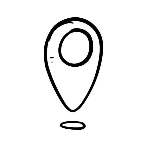Handgezeichnete Koordinaten Location Point Gps Doodle Symbol Isoliert Auf Weißem — Stockvektor