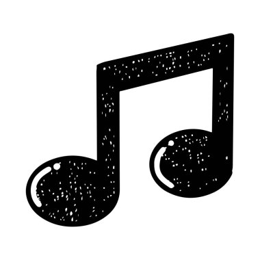 El çizimi ikon nota karalaması beyaz arkaplanda izole edilmiş. Vektör illüstrasyonu.