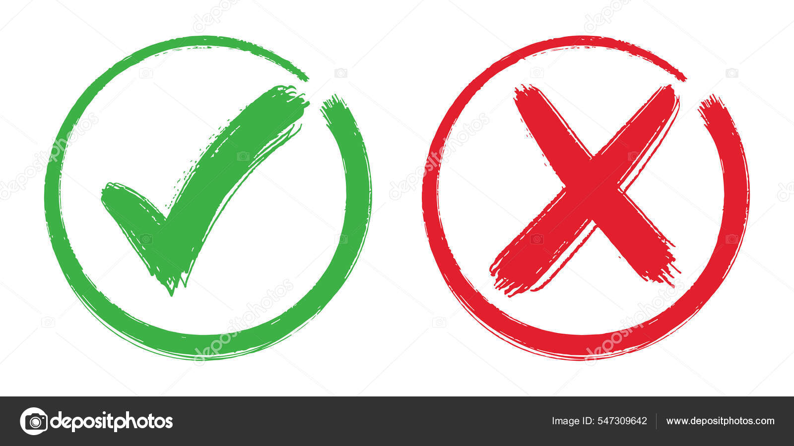 Right Wrong Icon Hand Drawn Green Checkmark Red Cross Isolated Stock right-wrong-icon-hand-drawn-green-checkmark-red-cross-isolated-stock