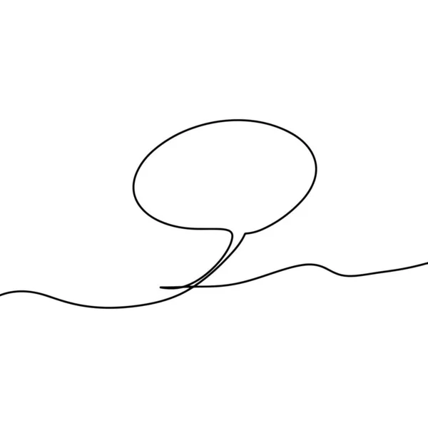 Continuous One Line Drawing Speech Bubble Doodle Set Element Vector — Stock Vector