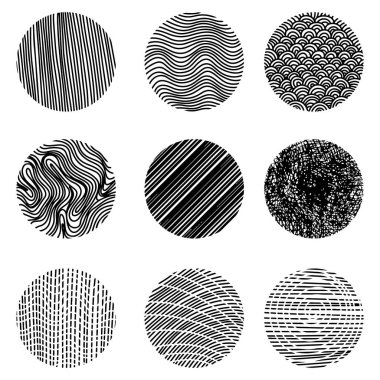 El çizimi karalama şekilleri. soyut siyah arkaplan ya da desenler. vektör illüstrasyonu.