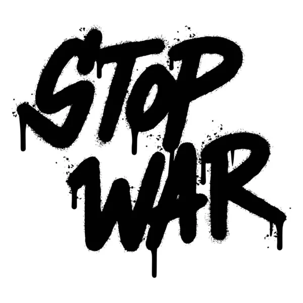 Graffiti Palabra Stop War Rociada Aislada Sobre Fondo Blanco Sprayed — Vector de stock