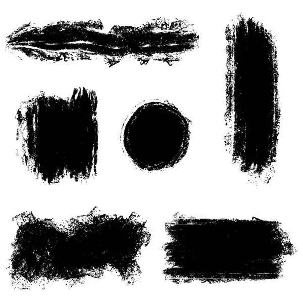 ベクターブラシハンド描画グラフィック要素のコレクション 白い背景に孤立したベクトルブラシストロークのセット ベクターイラスト — ストックベクタ