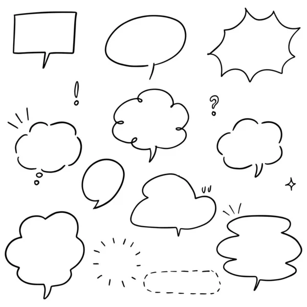 Hand Drawn Set Speech Bubbles Isolated Doodle Set Element Vector — Stock Vector