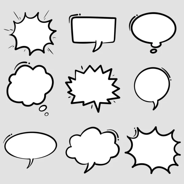 Hand Drawn Set Speech Bubbles Isolated Doodle Set Element Vector — Stock Vector