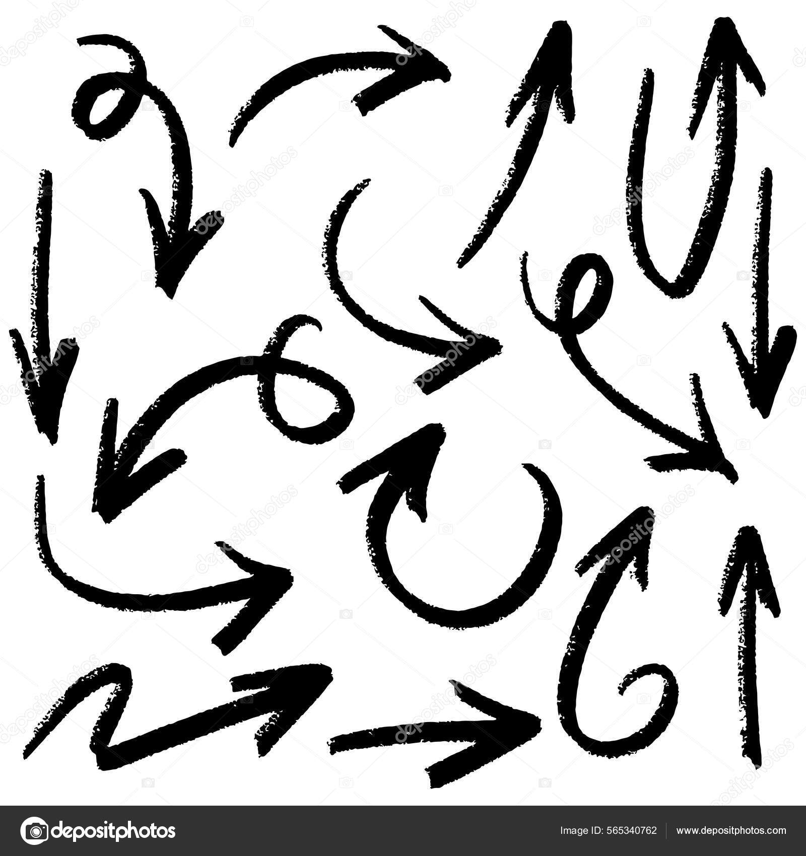 Håndtegnet Pil Ikon Sæt Isoleret Hvid Baggrund Illustration Doodlevektor  Stockvektor af ©priatna788@gmail.com 565340762, image size:1600x1700