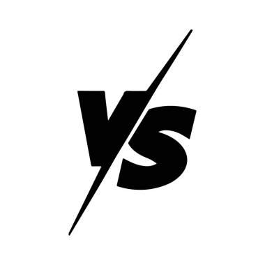 Versus ya da VS Letters Logo Tasarımı karalama tarzında. Şimşek ışını sınırıyla komik dövüş düellosu. vektör illüstrasyonu.