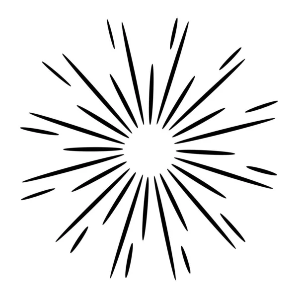 Зоряна Брама Сонячна Брама Намальована Дизайн Елемент Феєрверки Чорні Промені — стоковий вектор