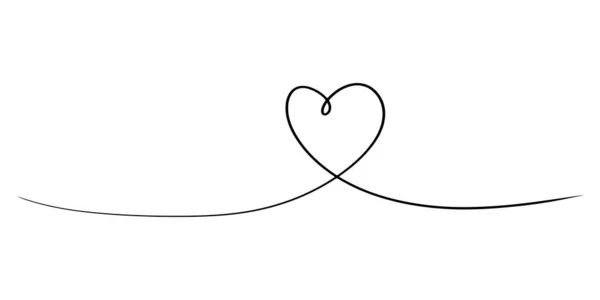 Ζωγραφισμένη Στο Χέρι Καρδιά Λεπτή Γραμμή Σχήμα Διαχωριστή Μπλεγμένη Grungy — Διανυσματικό Αρχείο