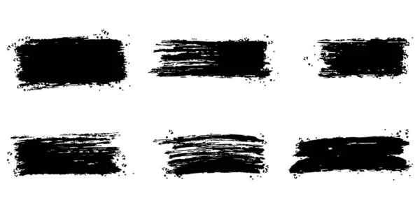 矢量刷手绘图形元素的集合 一组在白色背景上隔离的矢量笔划 矢量说明 — 图库矢量图片