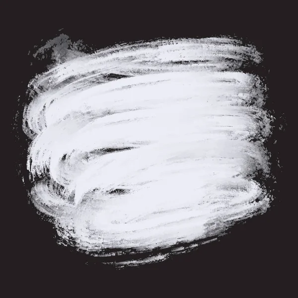 White Oil Acrylic Paint Black Background White Art Brush Paint — ストックベクタ