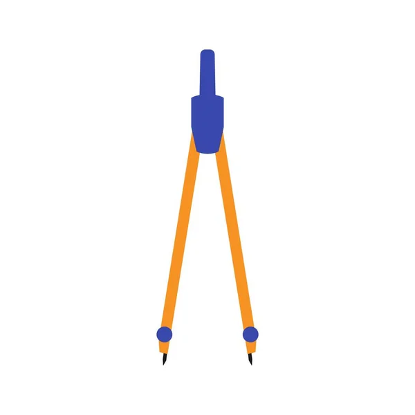 Bleistift Kompass Vektorsymbol Circinus Vektor Illustration Isoliert Auf Weißem Hintergrund — Stockvektor