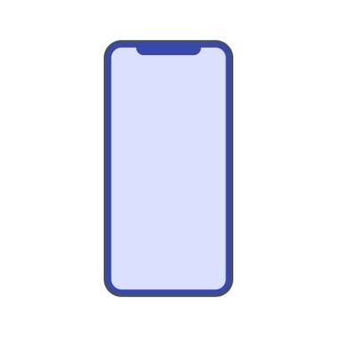 Boş ekranlı cep telefonu. Düz. Vektör çizimi. Akıllı Telefon simgesi.