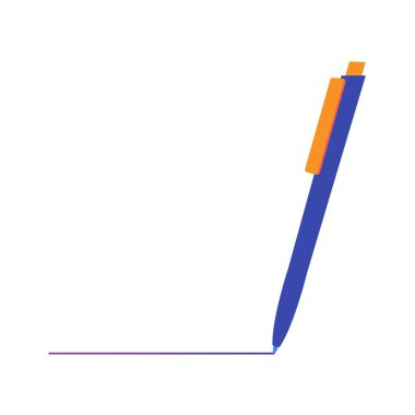 Tükenmez kalem, tükenmez kalem, vektör izole illüstrasyon.