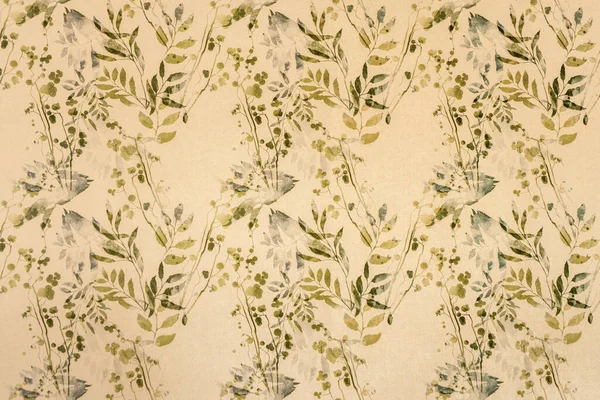 Background of floral motifs with branches and green leaves in a repeating pattern on a paper to decorate walls