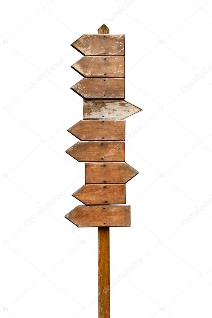 Wooden direction indicator