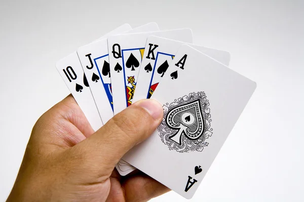 Poker winning hand set — Stock Photo, Image