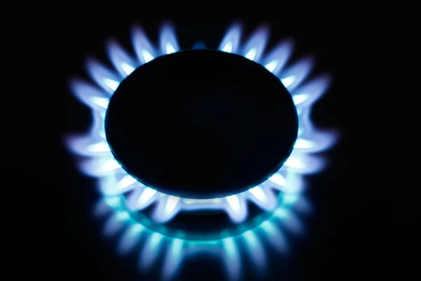 Flăcări cu gaz de bucătărie — Fotografie, imagine de stoc