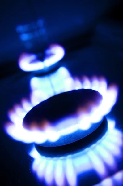 Cucina gas fiamme — Foto Stock
