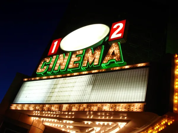 Signo de cine en blanco — Foto de Stock