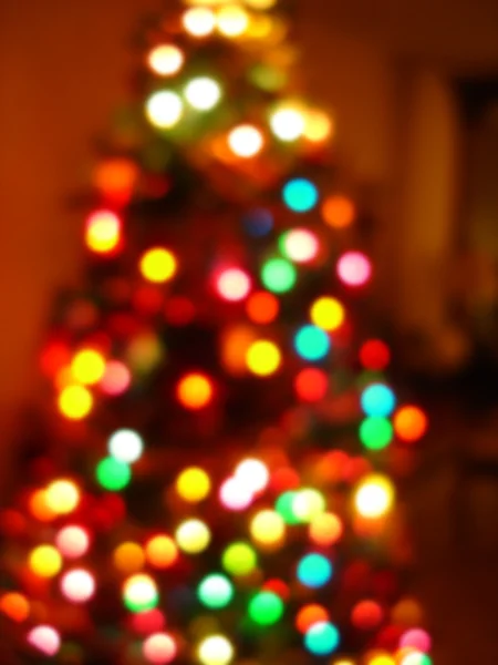 圣诞树灯光背景模糊 图库照片
