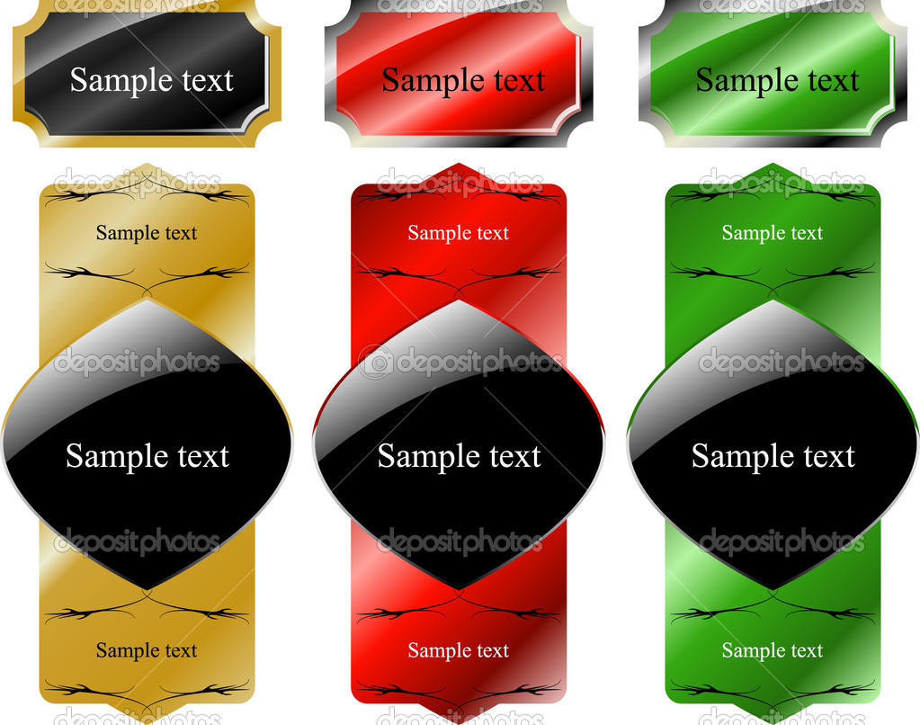 Labels-gold-red-green