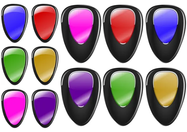 글로시 버튼-다양 한 색상 — 스톡 사진