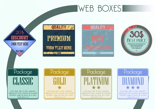 Web boxes - 8 models of web boxes — Stock Photo, Image
