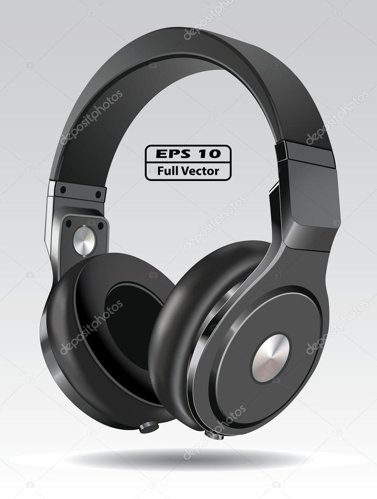 Realistic vector illustration of headphone