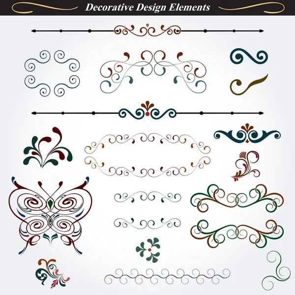 Collection of decorative design elements 3 — Stock Vector