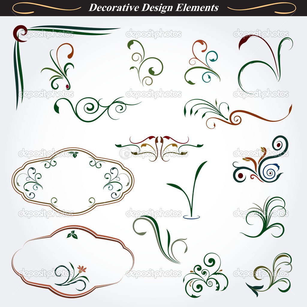 Collection of decorative design elements 6