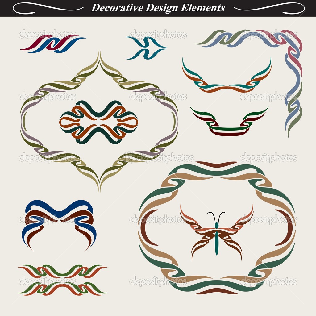 Collection of decorative design elements 1