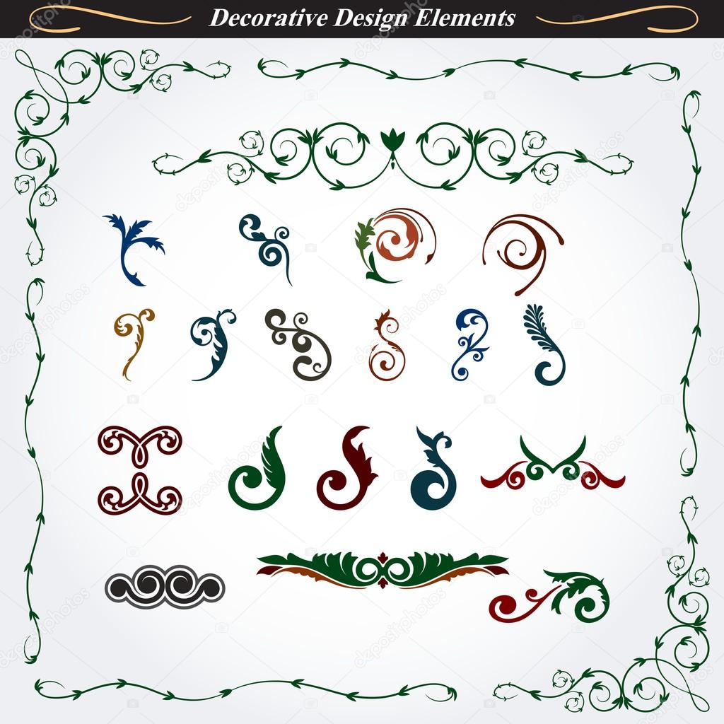 Collection of decorative design elements 7