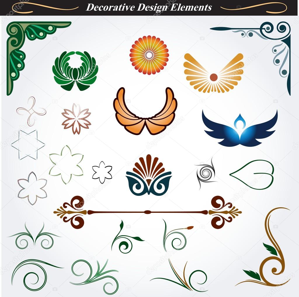 Collection of decorative design elements 13
