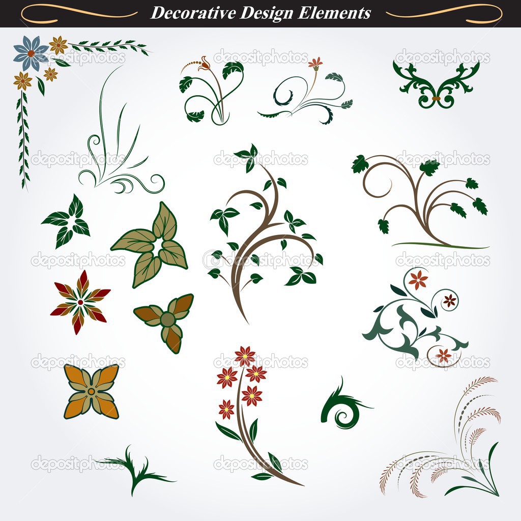 Collection of decorative design elements 8