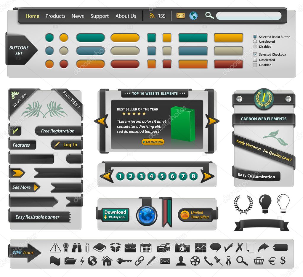 Website Design Elements - Carbon