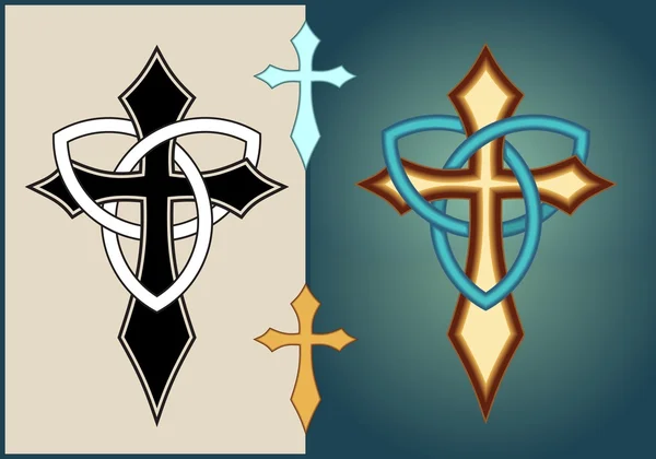 Średniowieczny Krzyż celtycki symbol w otoczeniu — Wektor stockowy