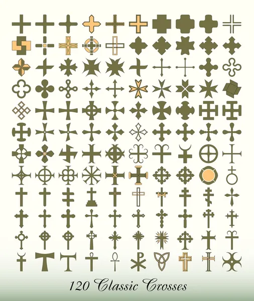 Колекція 120 класичних хрестів — стоковий вектор