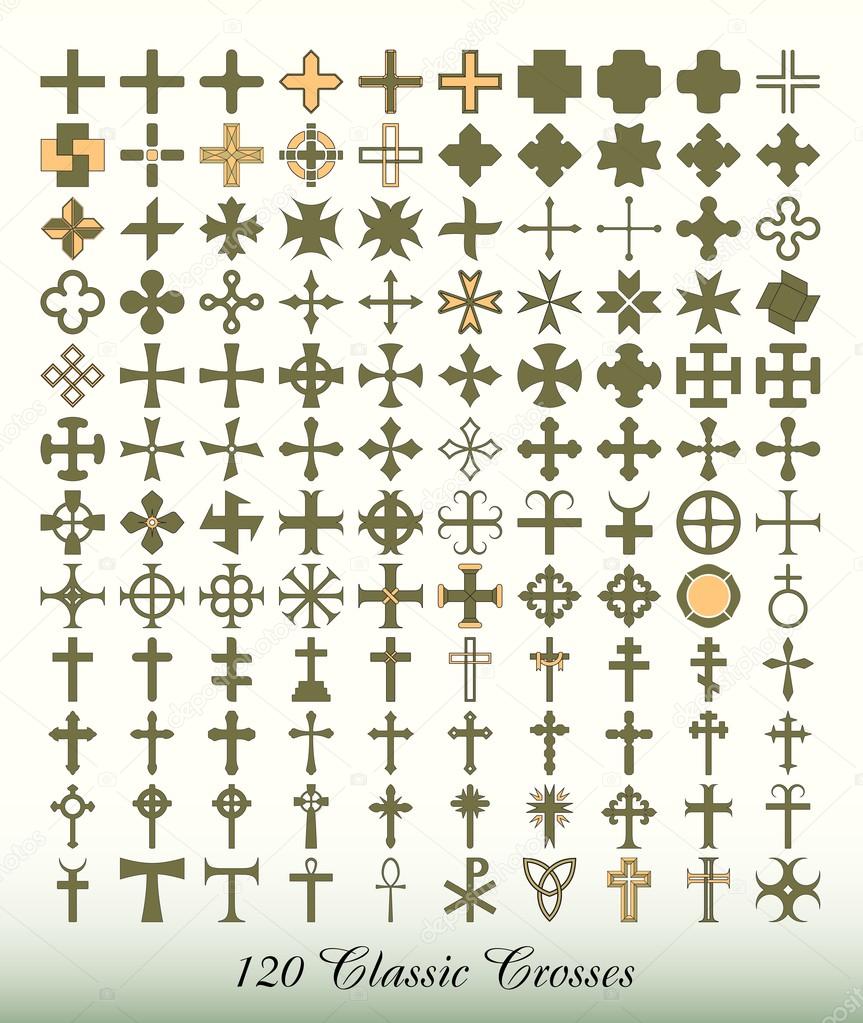Collection of 120 classic crosses