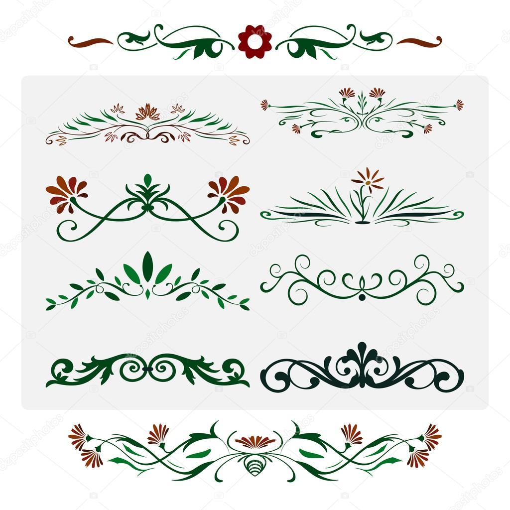 Floral Design, Isolated ornamental decorative Elements
