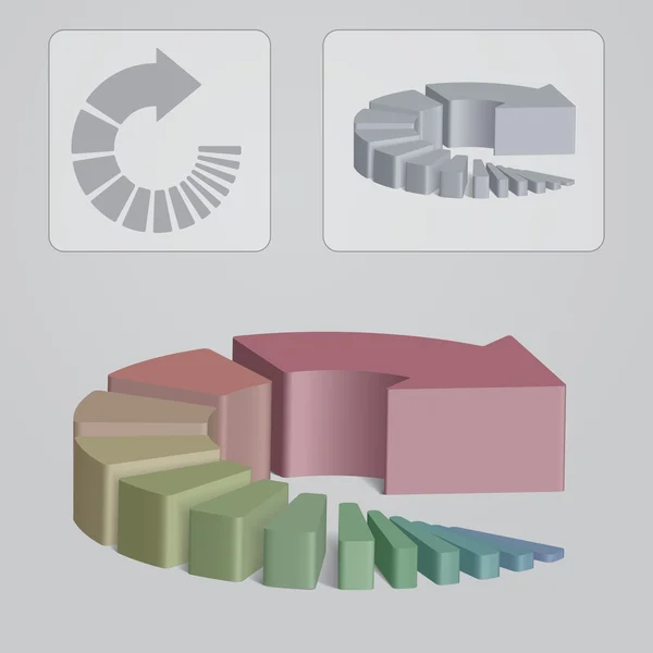 Flèche Étapes Circulaires, Illustration Infographique Couleur — Image vectorielle