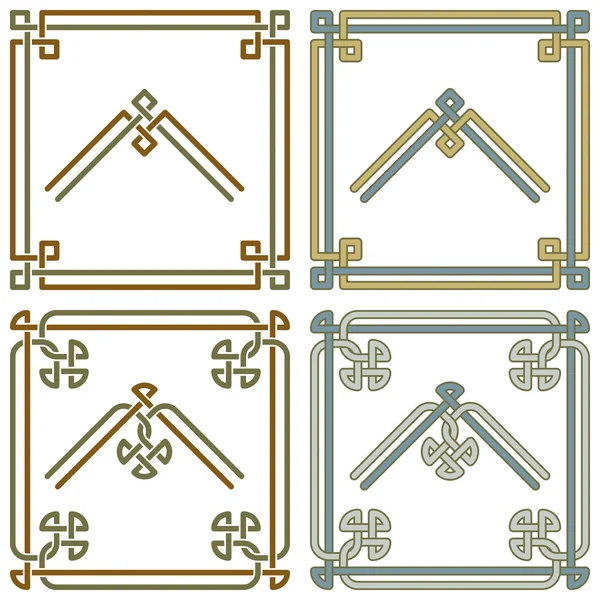 Collection de motifs d'angle celtiques — Image vectorielle