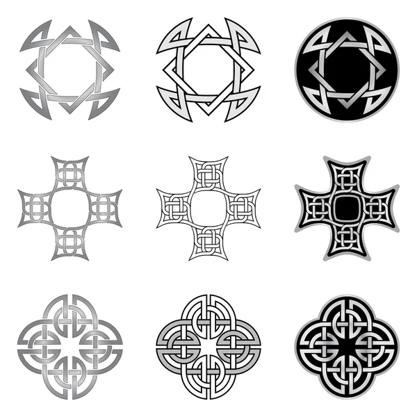 Collection of Celtic Knot patterns — Stock Vector