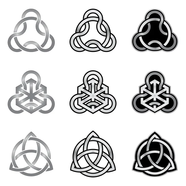 Collection of Celtic Knot patterns — Stock Vector