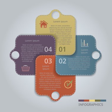 4 adımlar ile sunum Infographic Etiketler banner